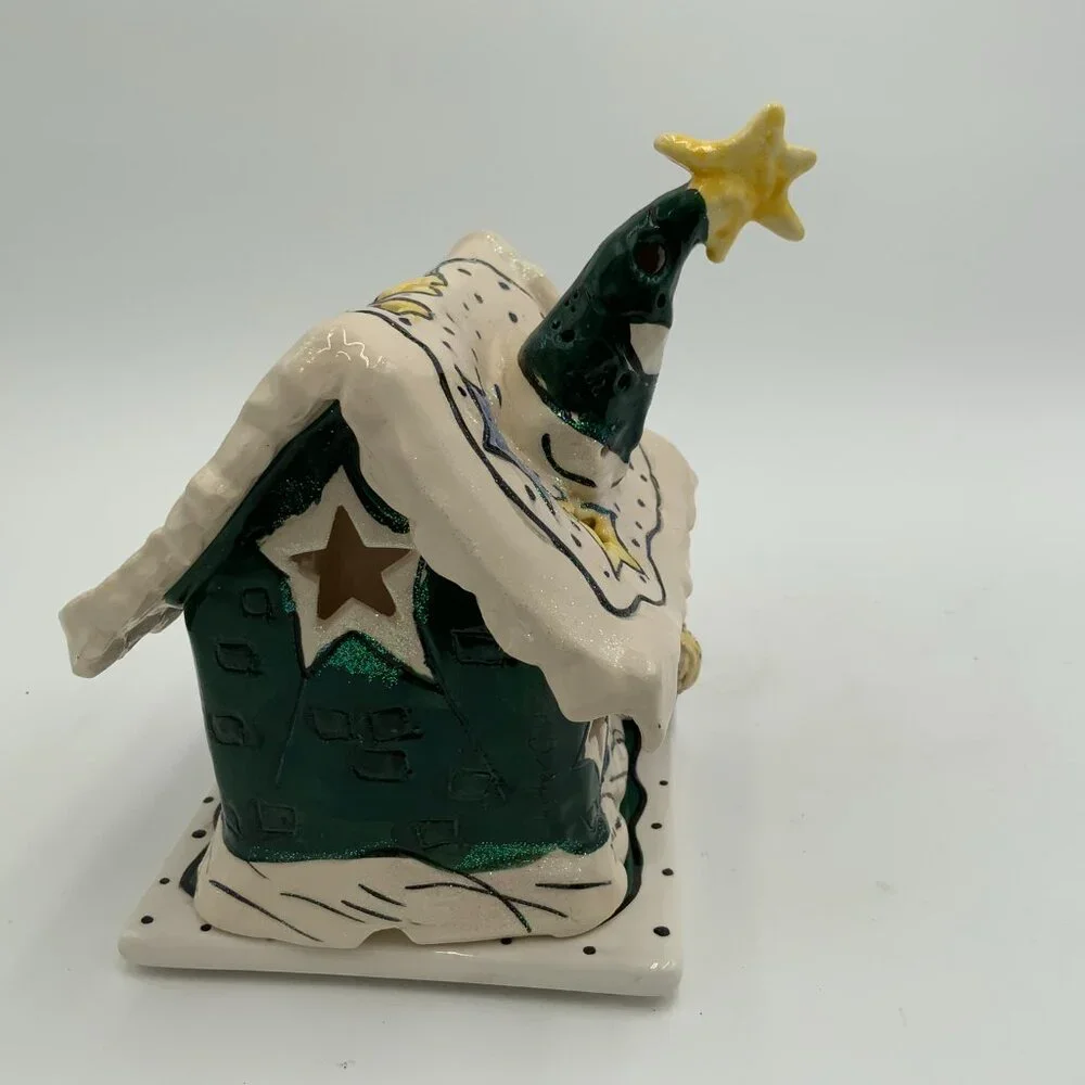 Share Blue Sky Clayworks 2002 Rudolphs Place Tealight Candle House By Heather Go